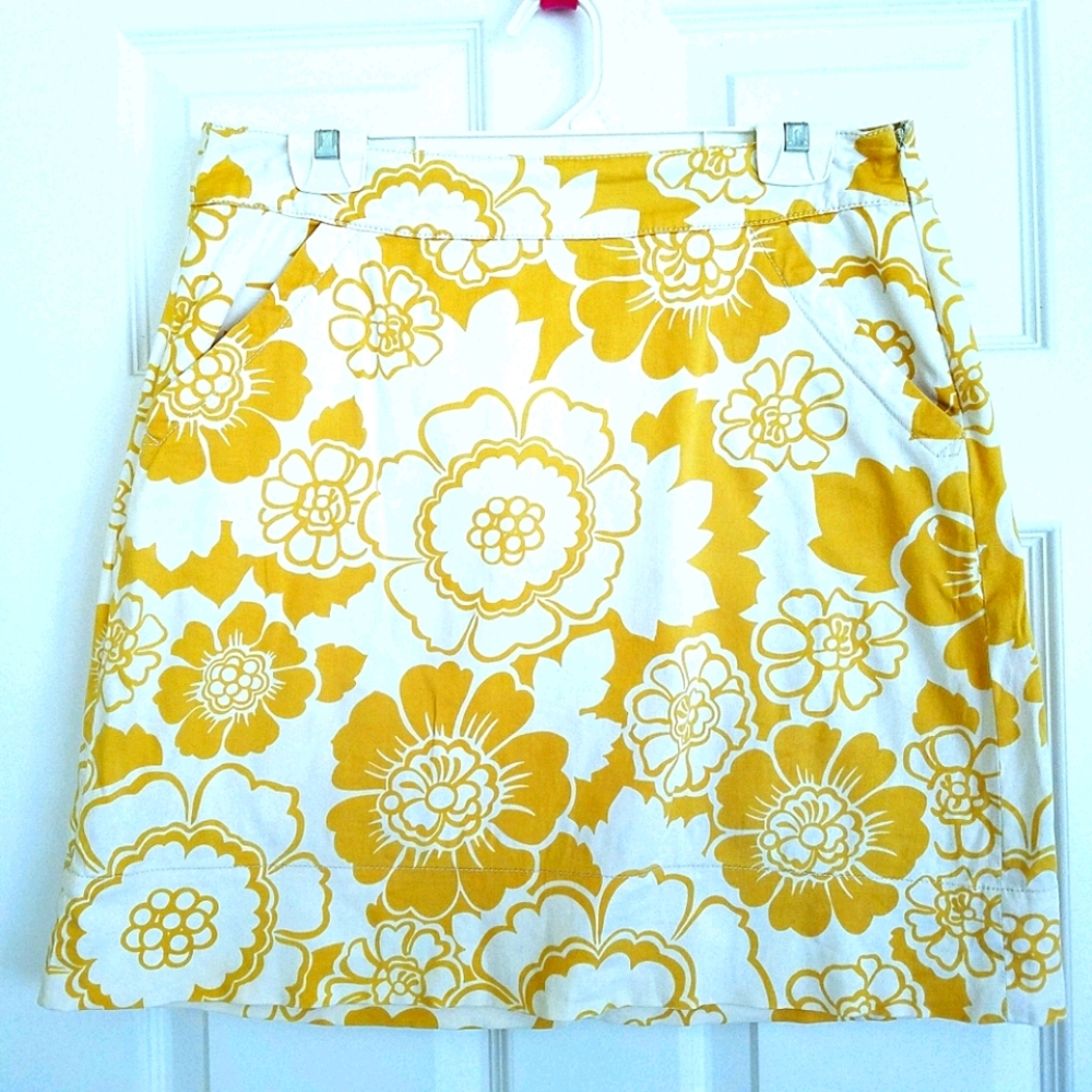 Boden yellow white Boardwalk skirt 8